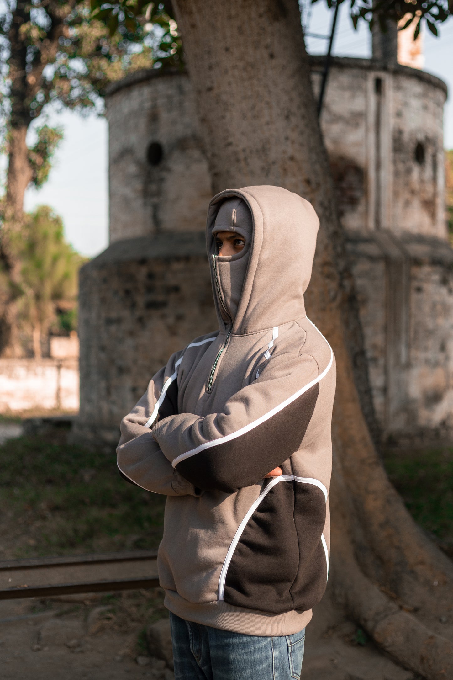 Balaclava Hoodie In Charcoal