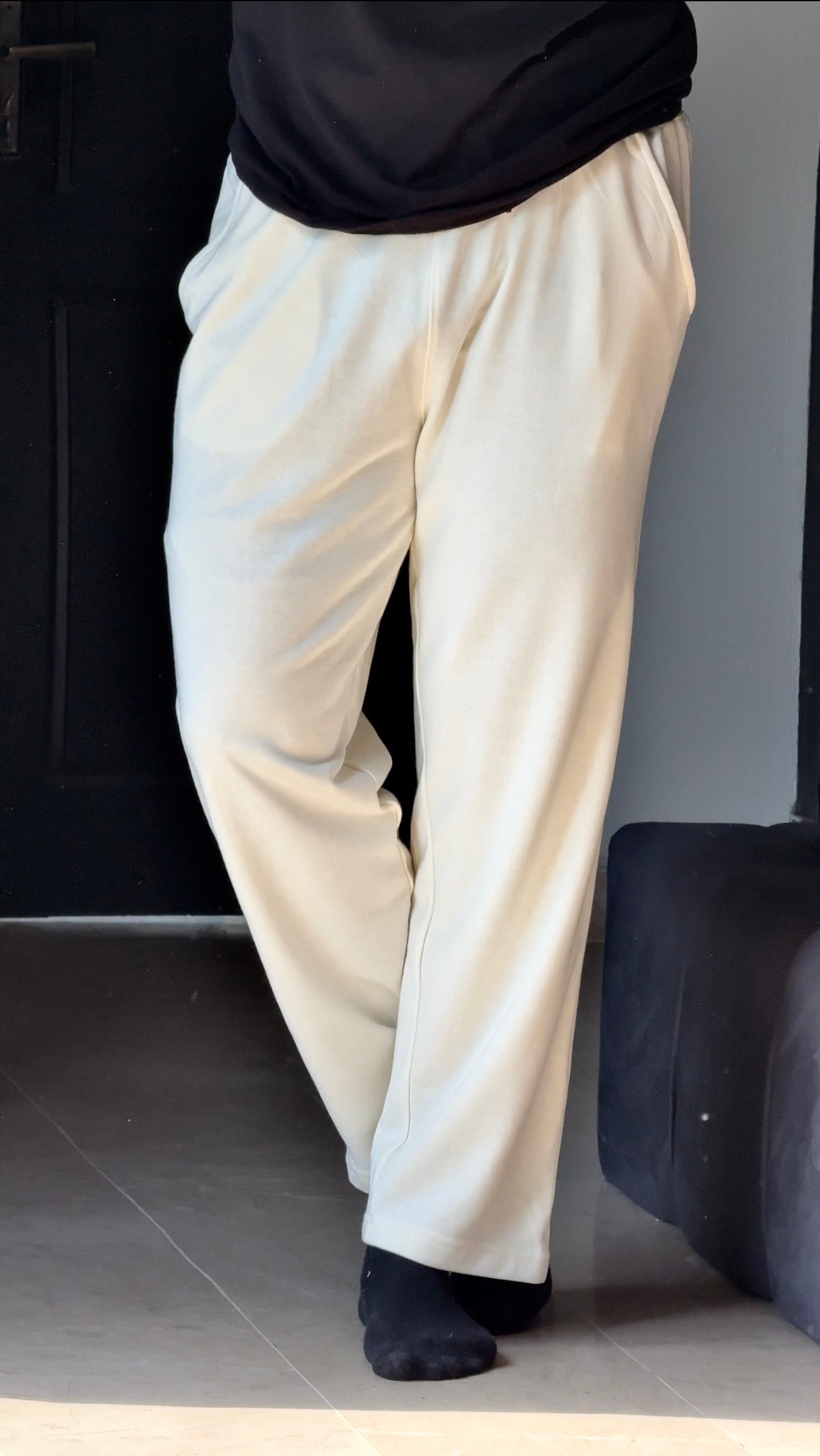Wide Leg Trouser in Vanilla Ice