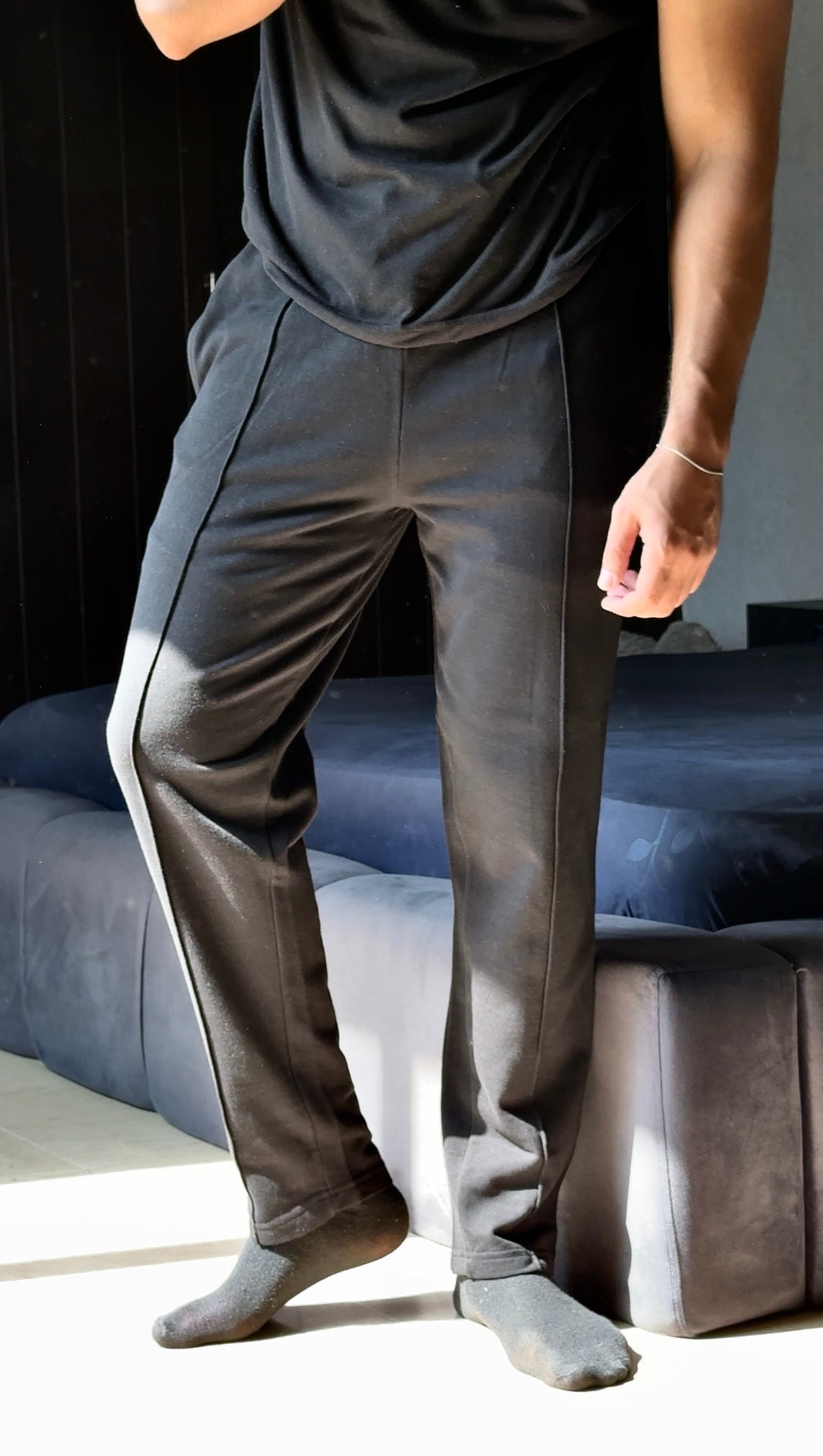 Pleated Trouser in Black