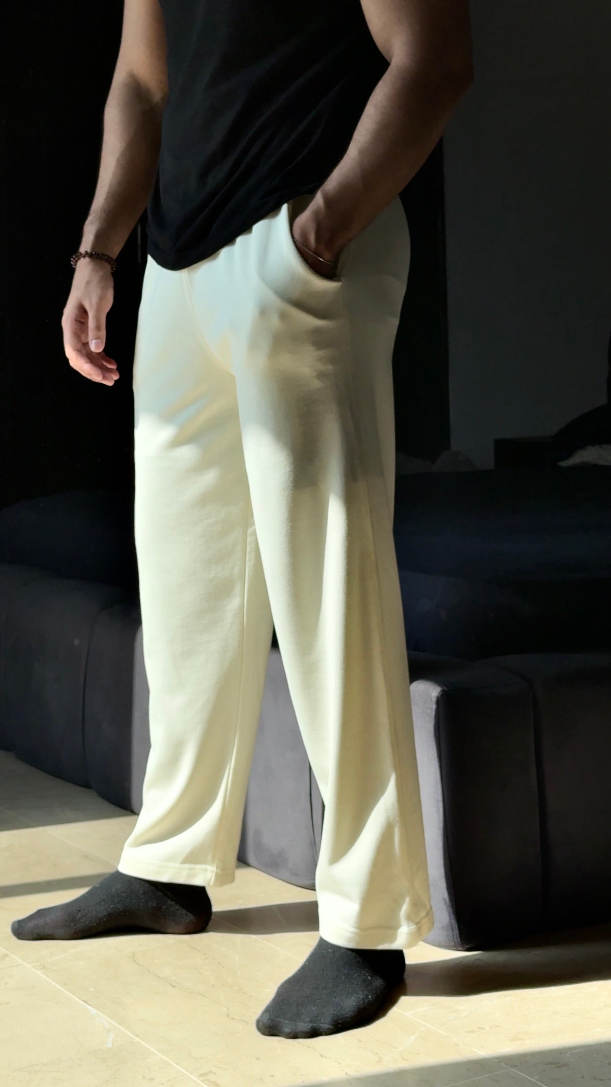 Wide Leg Trouser in Vanilla Ice