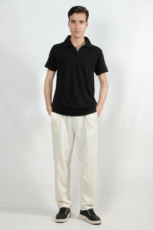 Black Johnny Collar Polo