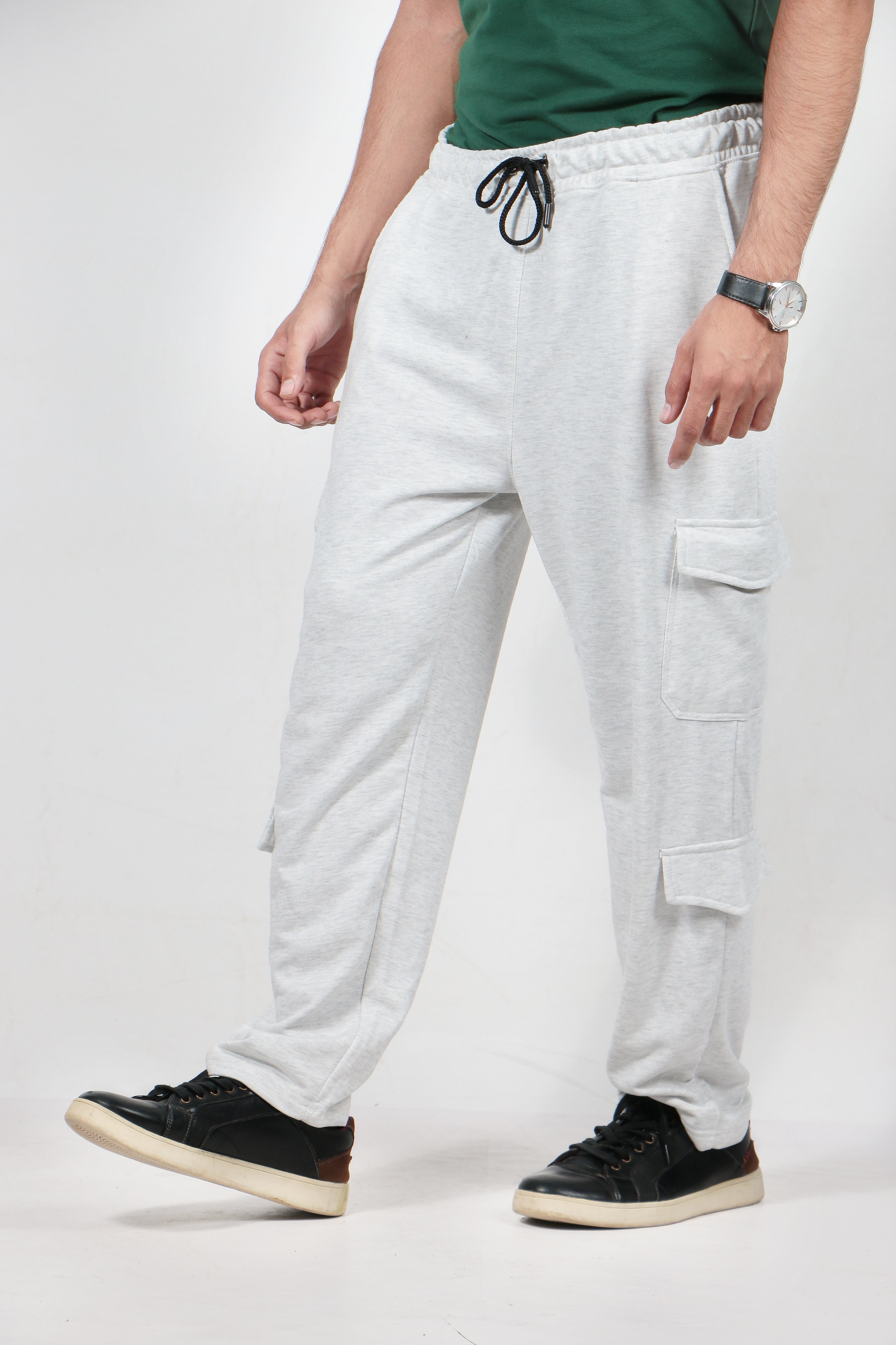 Wide Leg Cargo Trouser in Ice Grey