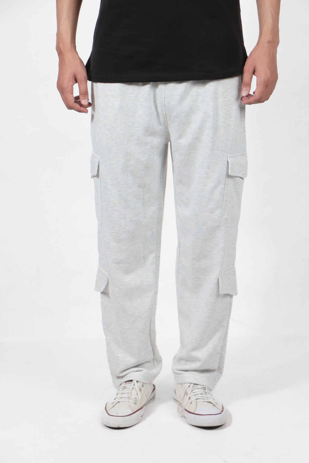 Wide Leg Cargo Trouser in Ice Grey