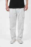 Wide Leg Cargo Trouser in Ice Grey