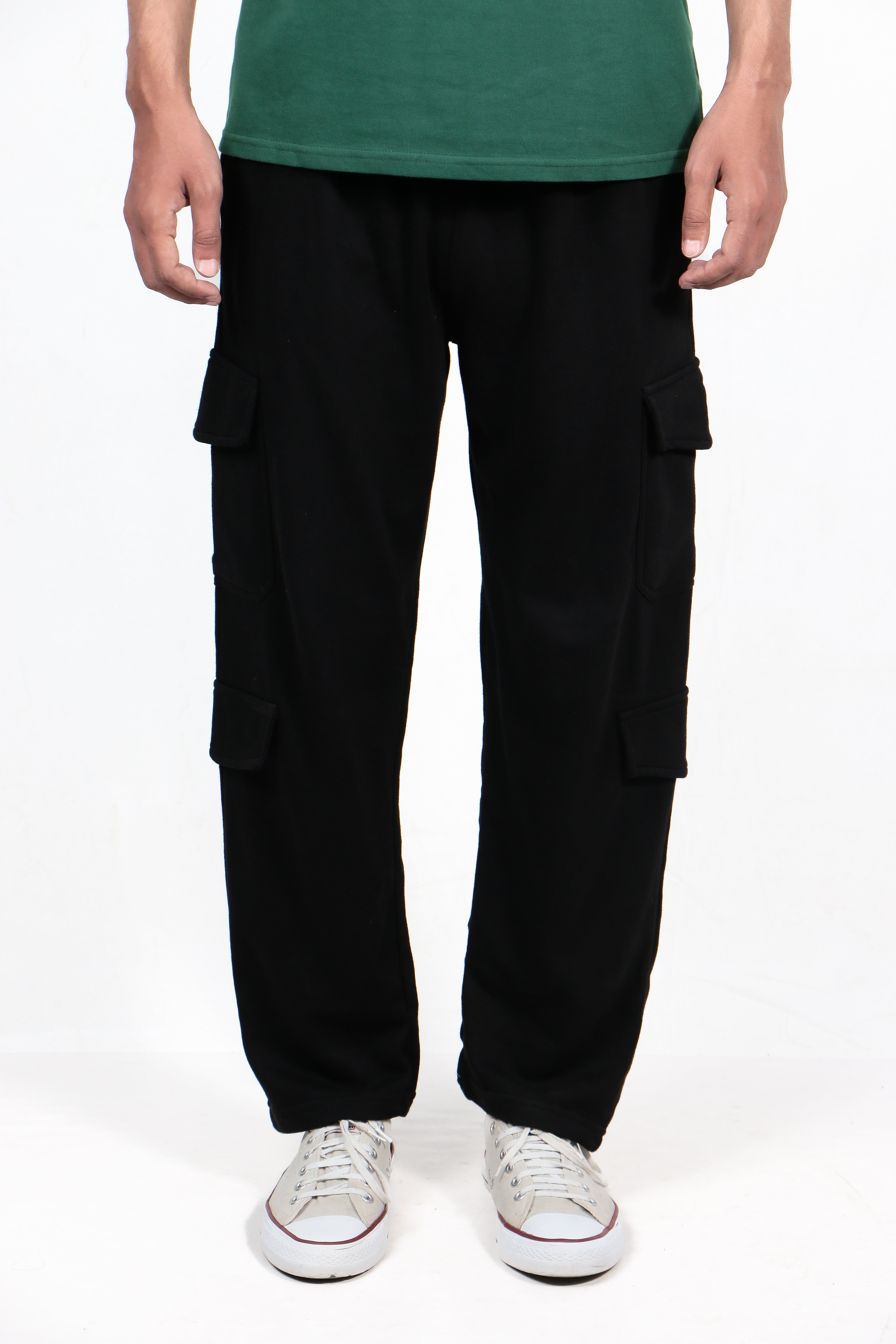 Wide Leg Cargo Trouser Black