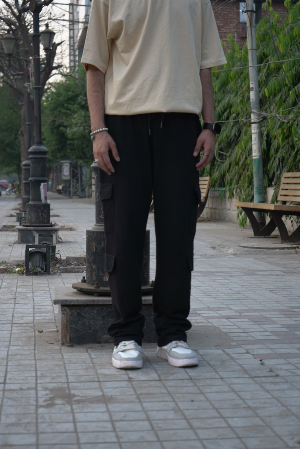 Wide Leg Cargo Trouser Black - ZAZAAR