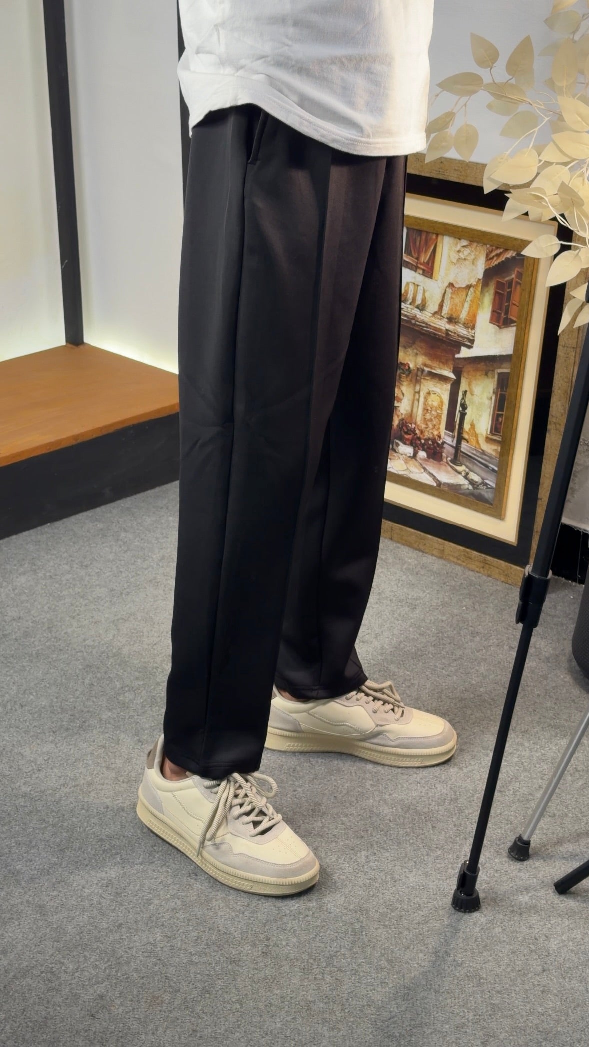 Drawstring Scuba Pant in Amazing Black