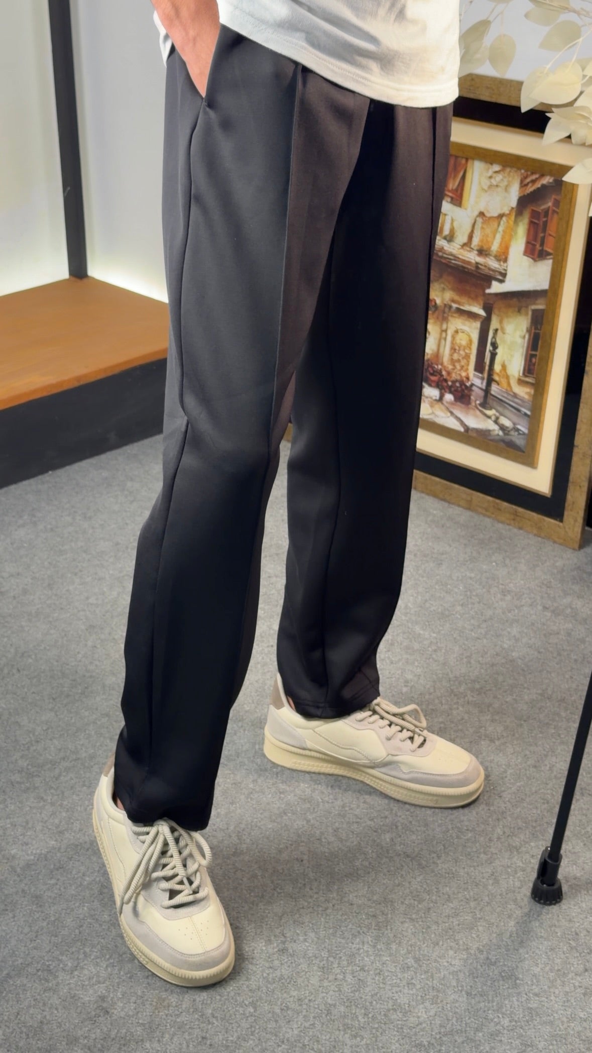 Drawstring Scuba Pant in Amazing Black