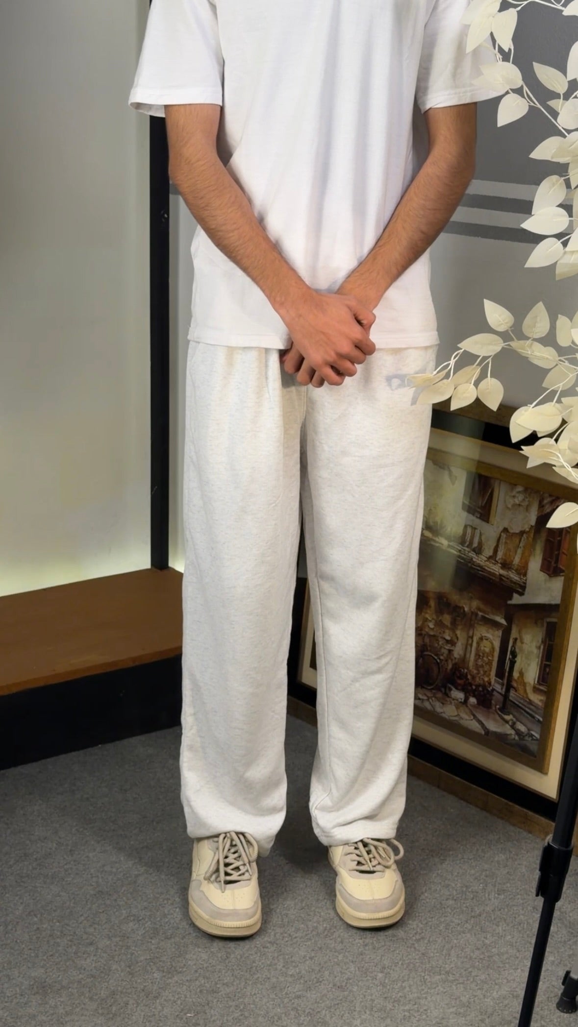 Wide Leg Trouser in Ice Grey