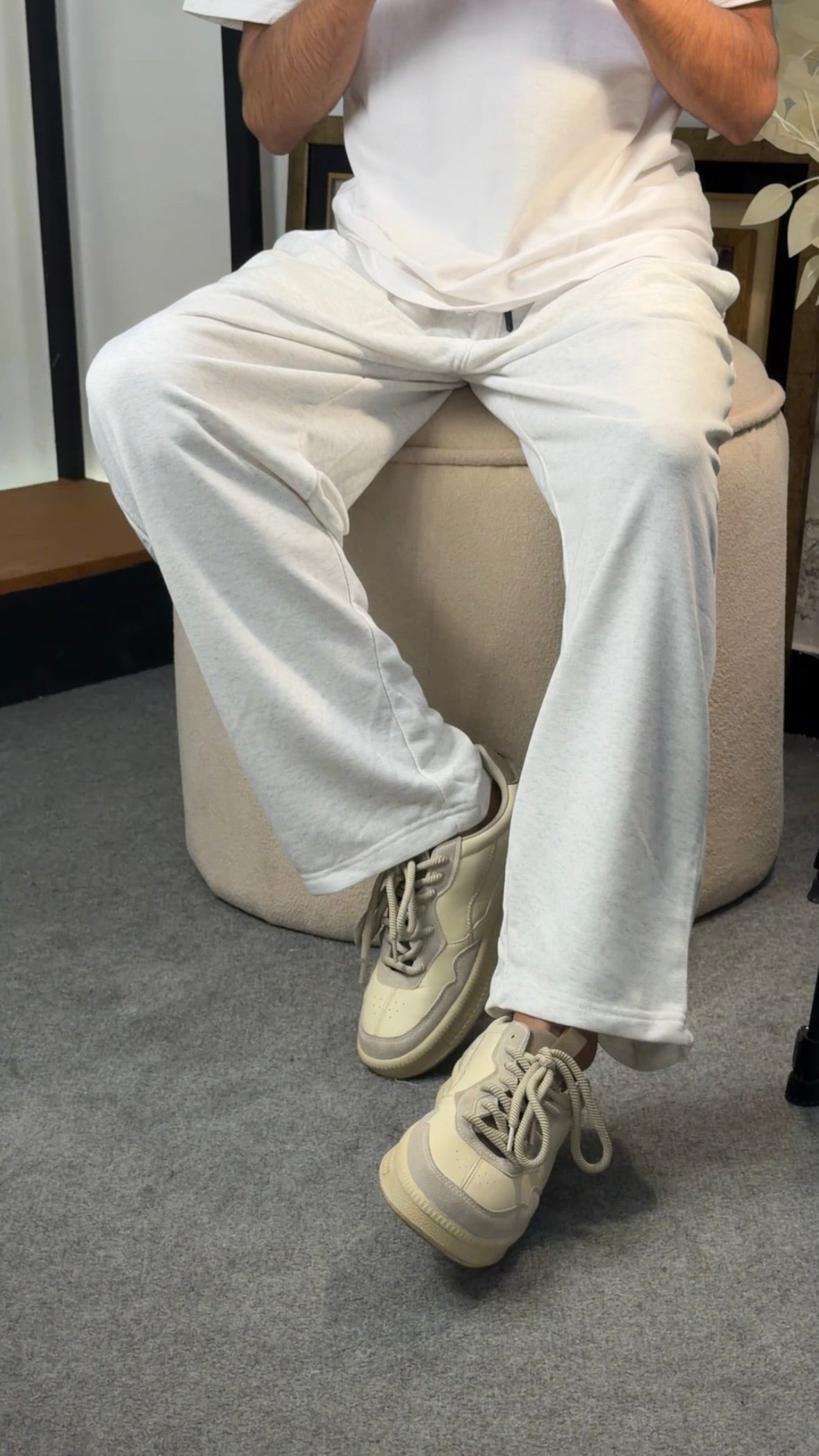 Wide Leg Trouser in Ice Grey