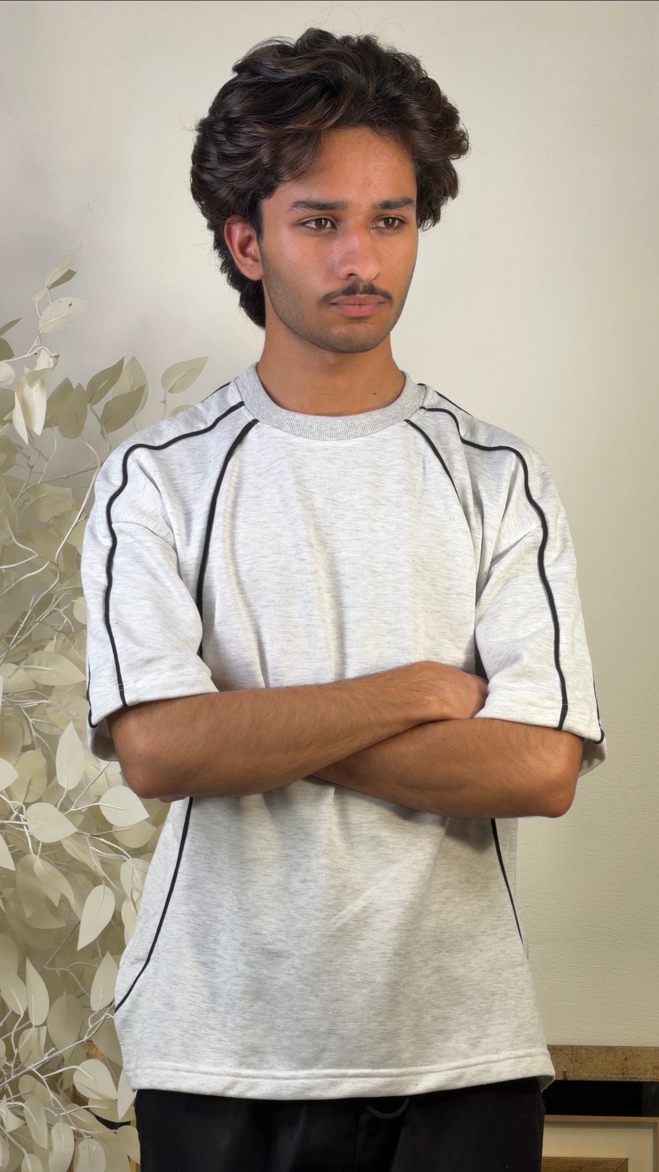 Oversize T-Shirt With Piping Details
