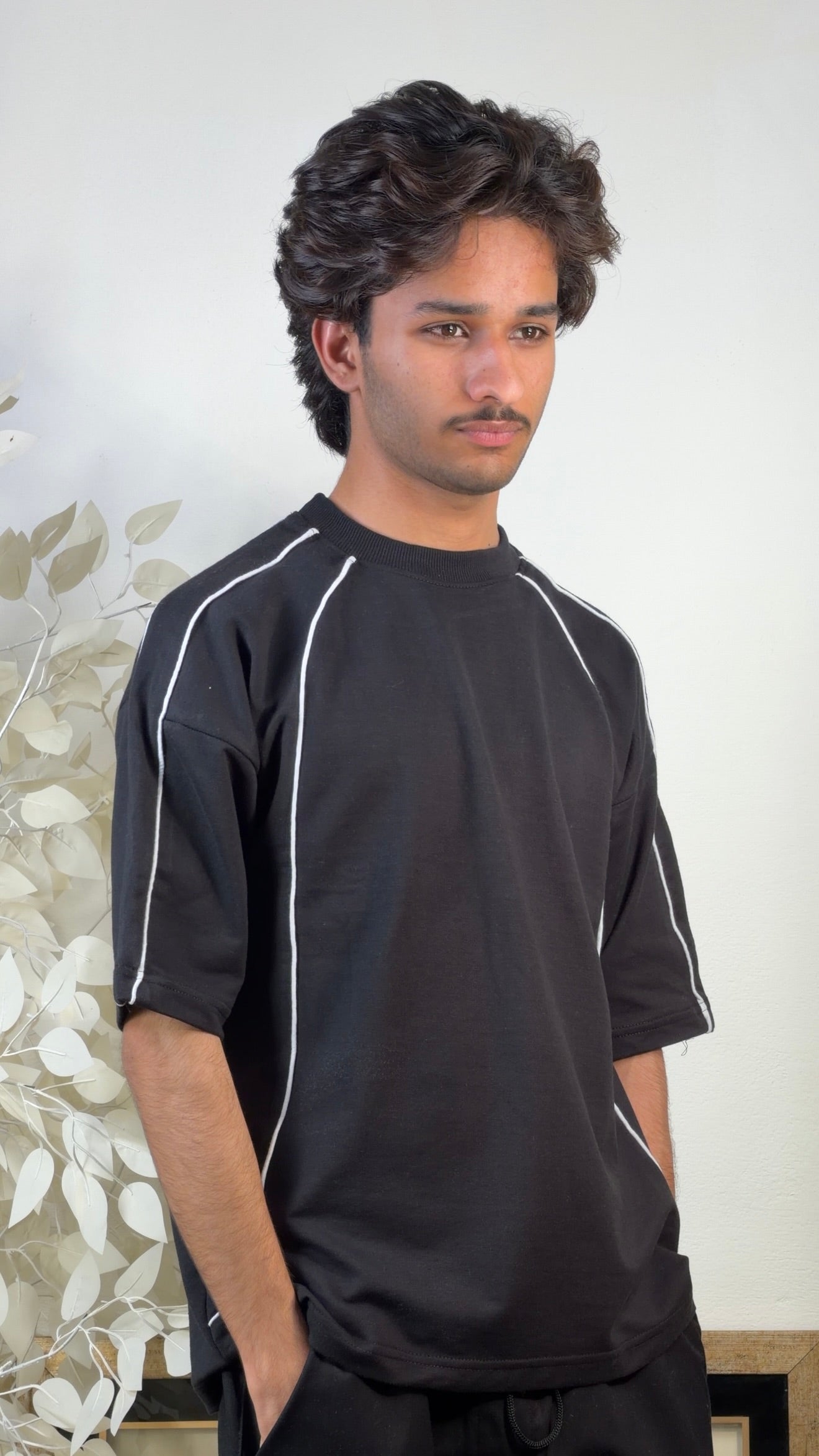 Oversize T-Shirt With Piping Details