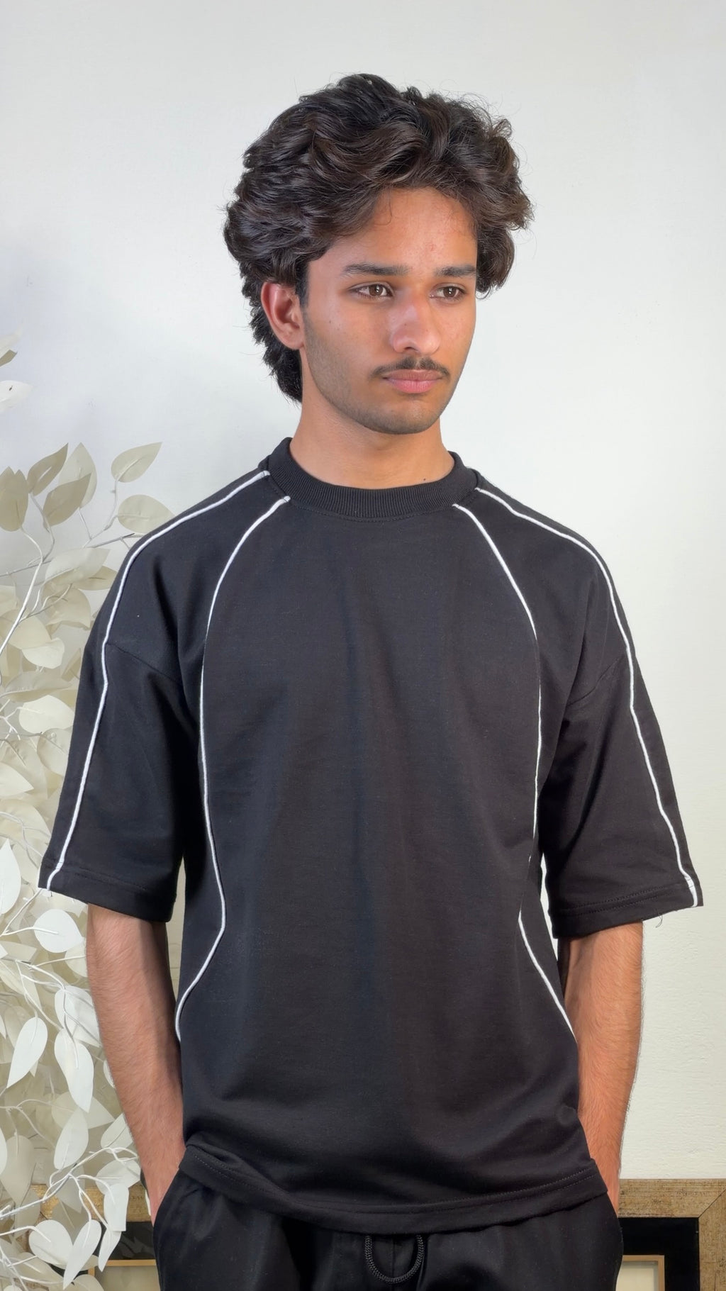 Oversize T-Shirt With Piping Details