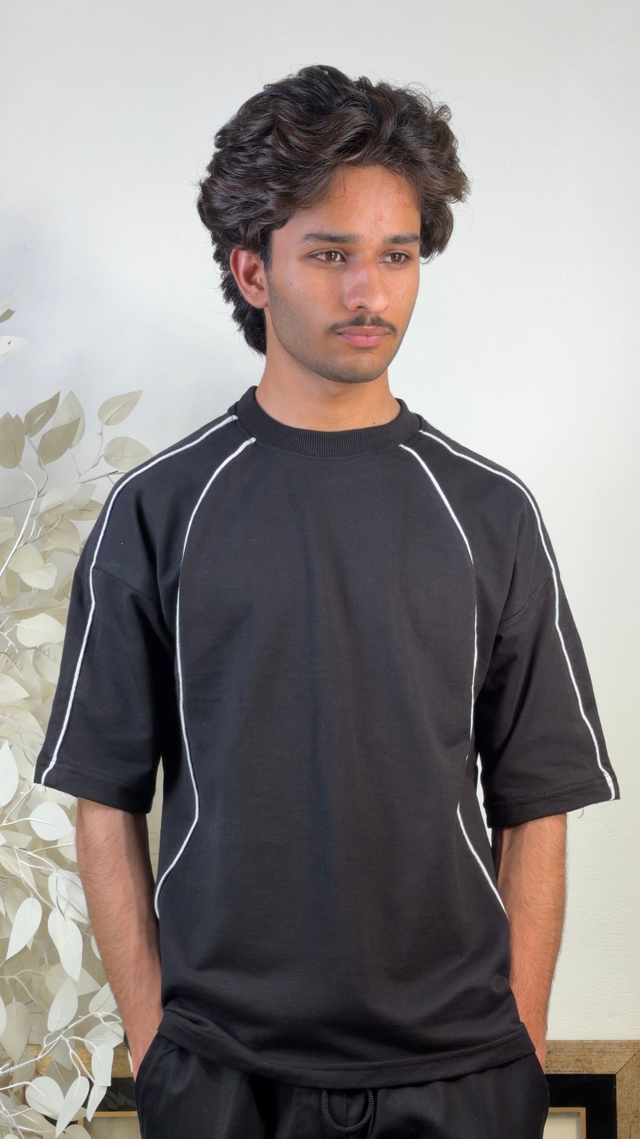 Oversize T-Shirt With Piping Details