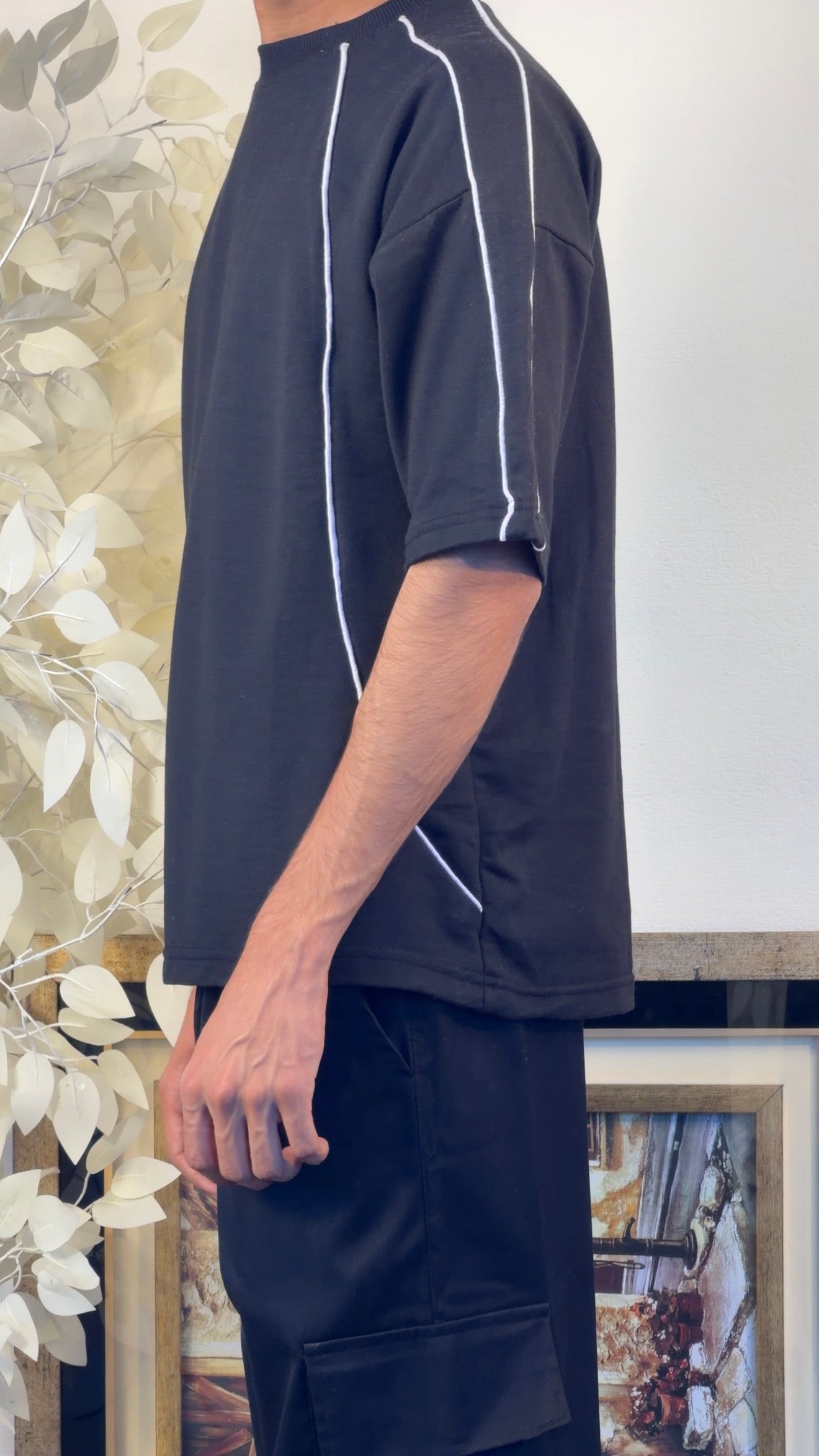Oversize T-Shirt With Piping Details
