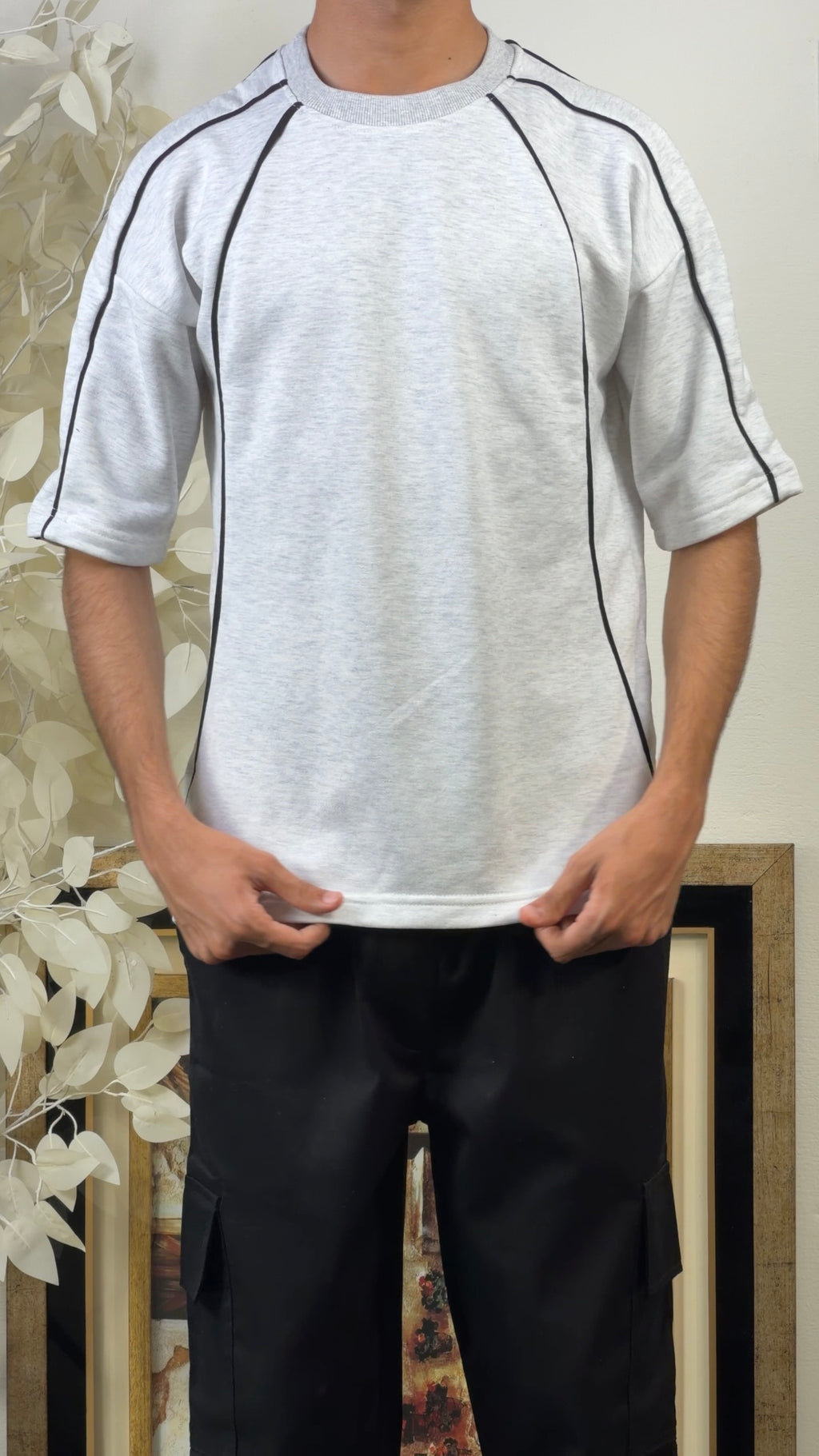 Oversize T-Shirt With Piping Details