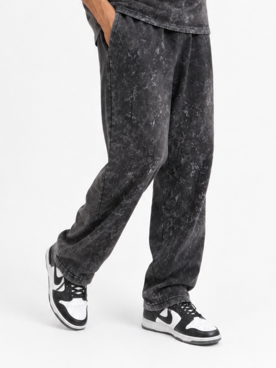 Acid Wash Baggy Trouser