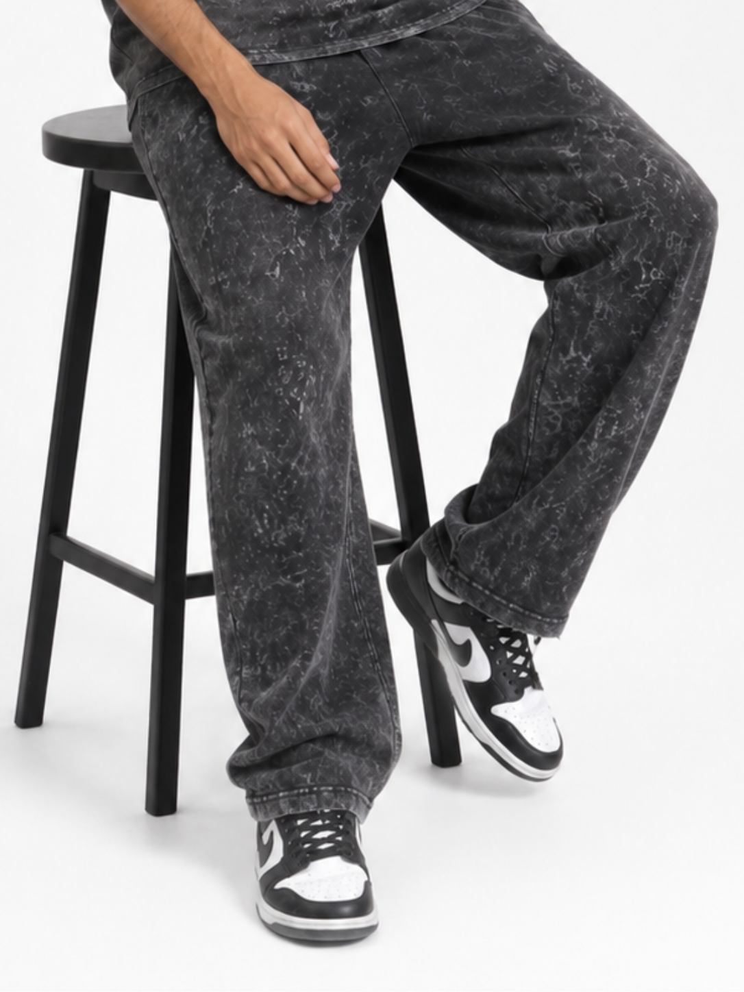 Acid Wash Baggy Trouser