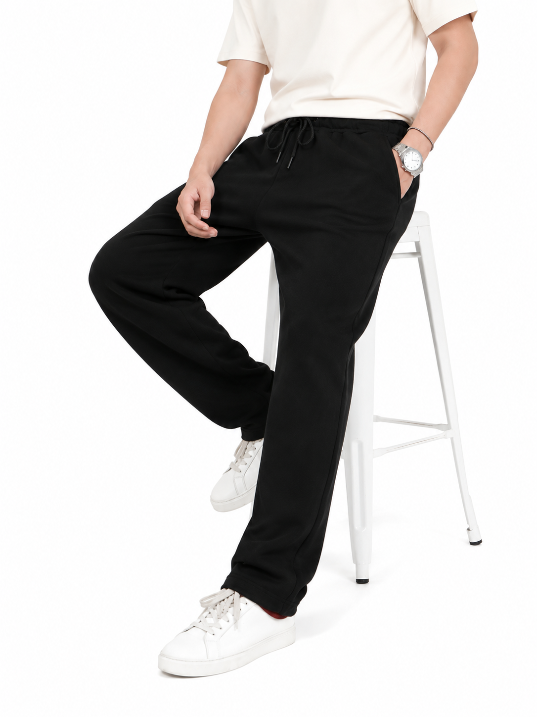 Wide Leg Trouser in Black