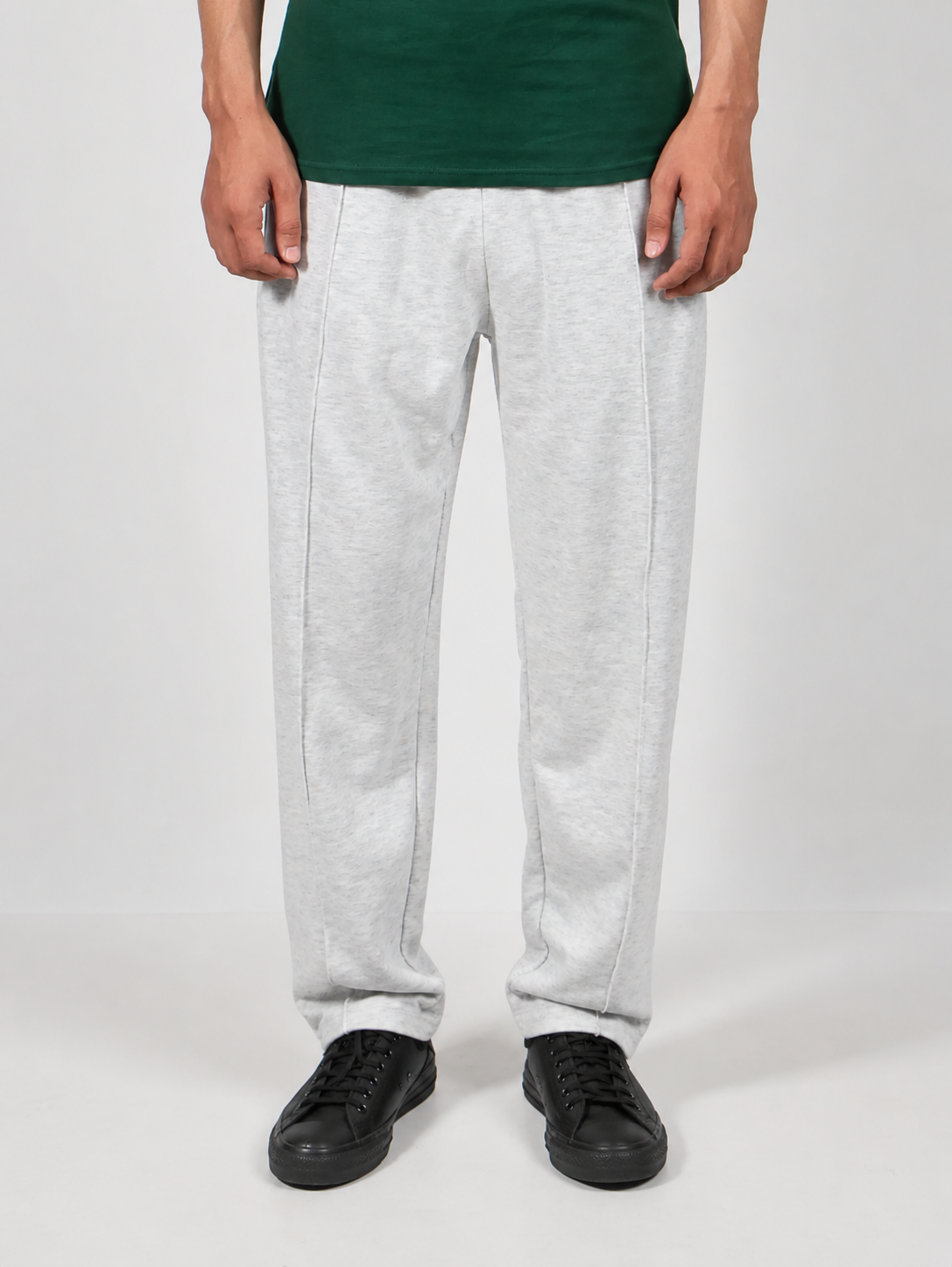 Pleated Trouser in Ice Grey