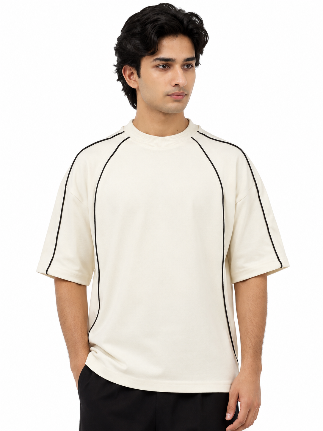 Oversize T-Shirt With Piping Details