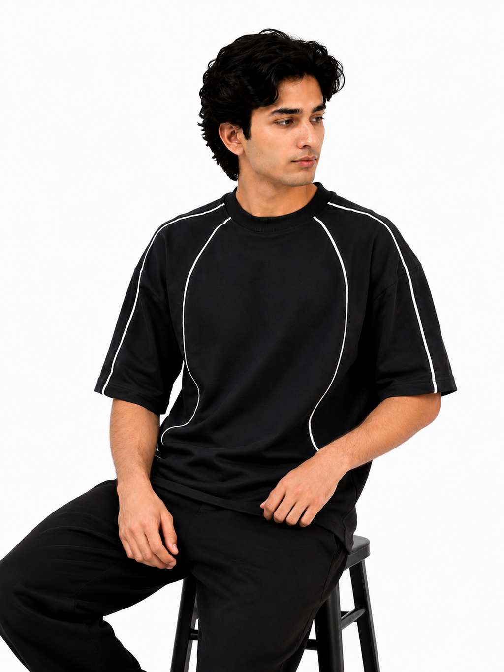 Oversize T-Shirt With Piping Details