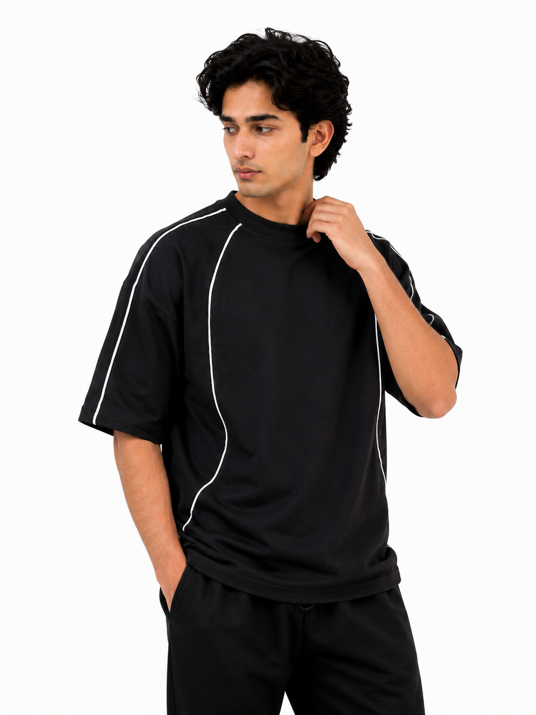 Oversize T-Shirt With Piping Details