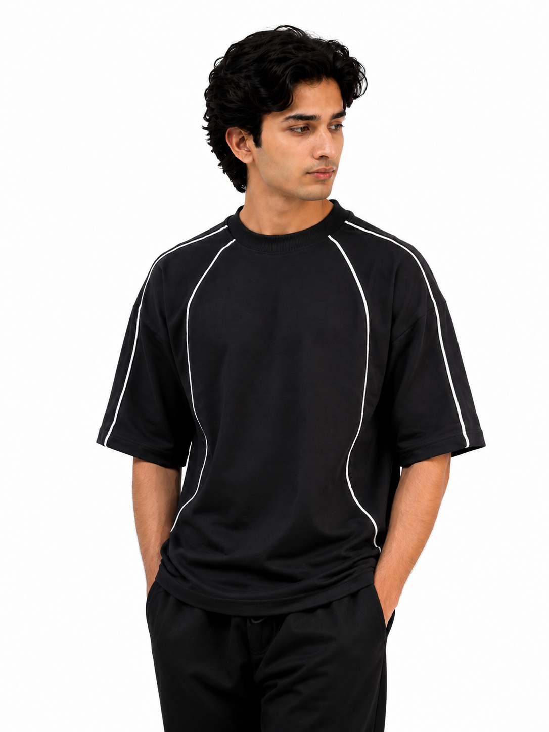 Oversize T-Shirt With Piping Details