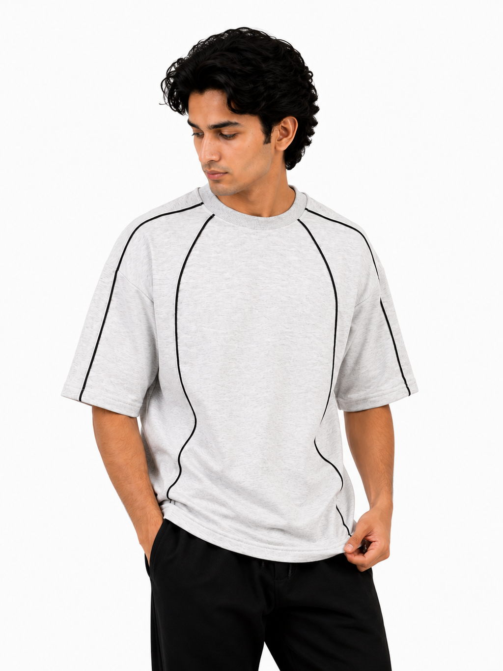 Oversize T-Shirt With Piping Details