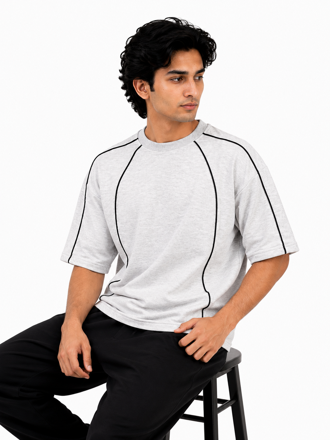 Oversize T-Shirt With Piping Details