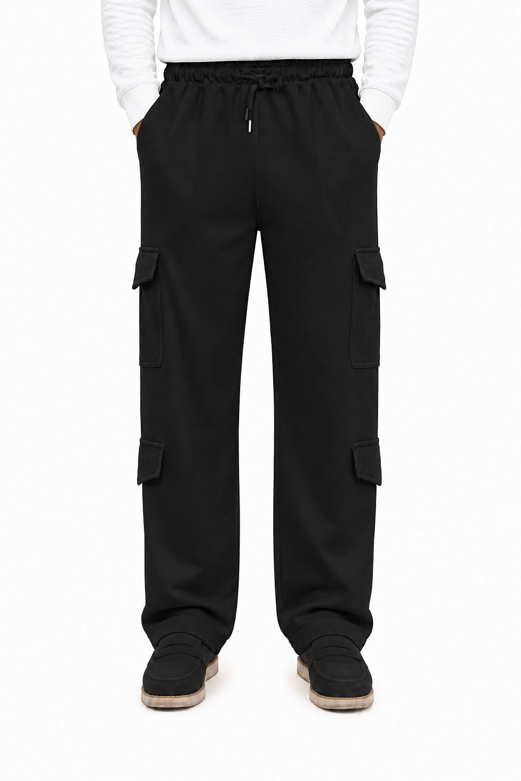 Wide Leg Cargo Trouser Black