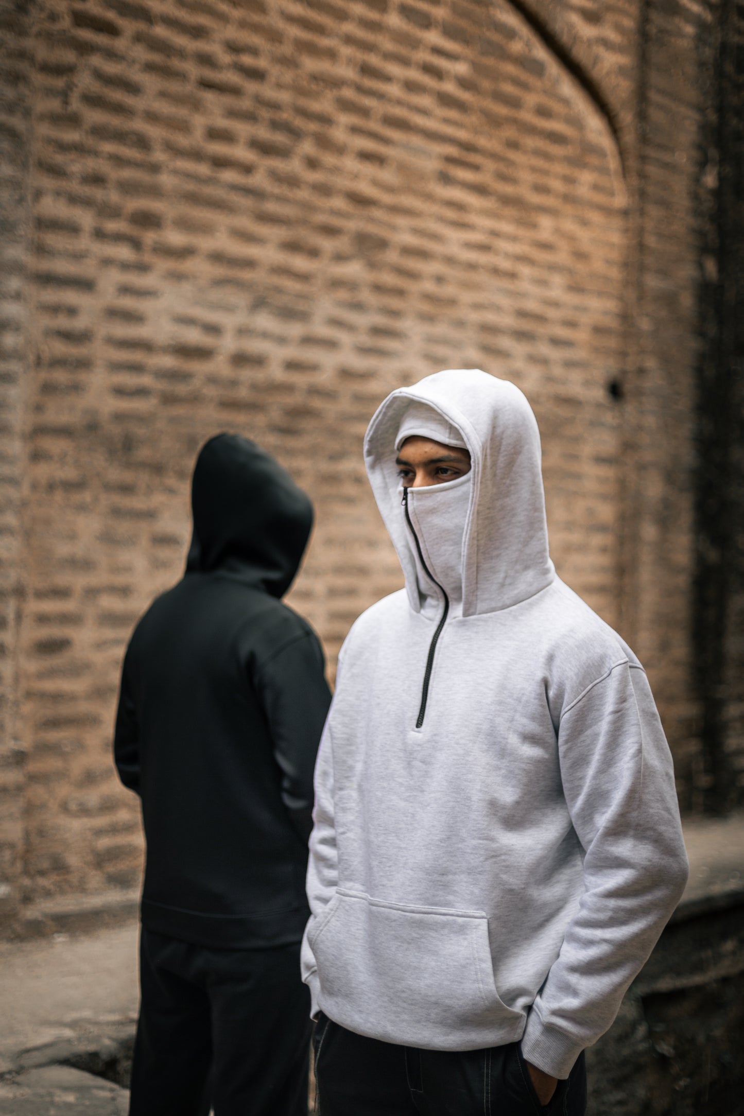 Balaclava Hoodie In Ice Grey