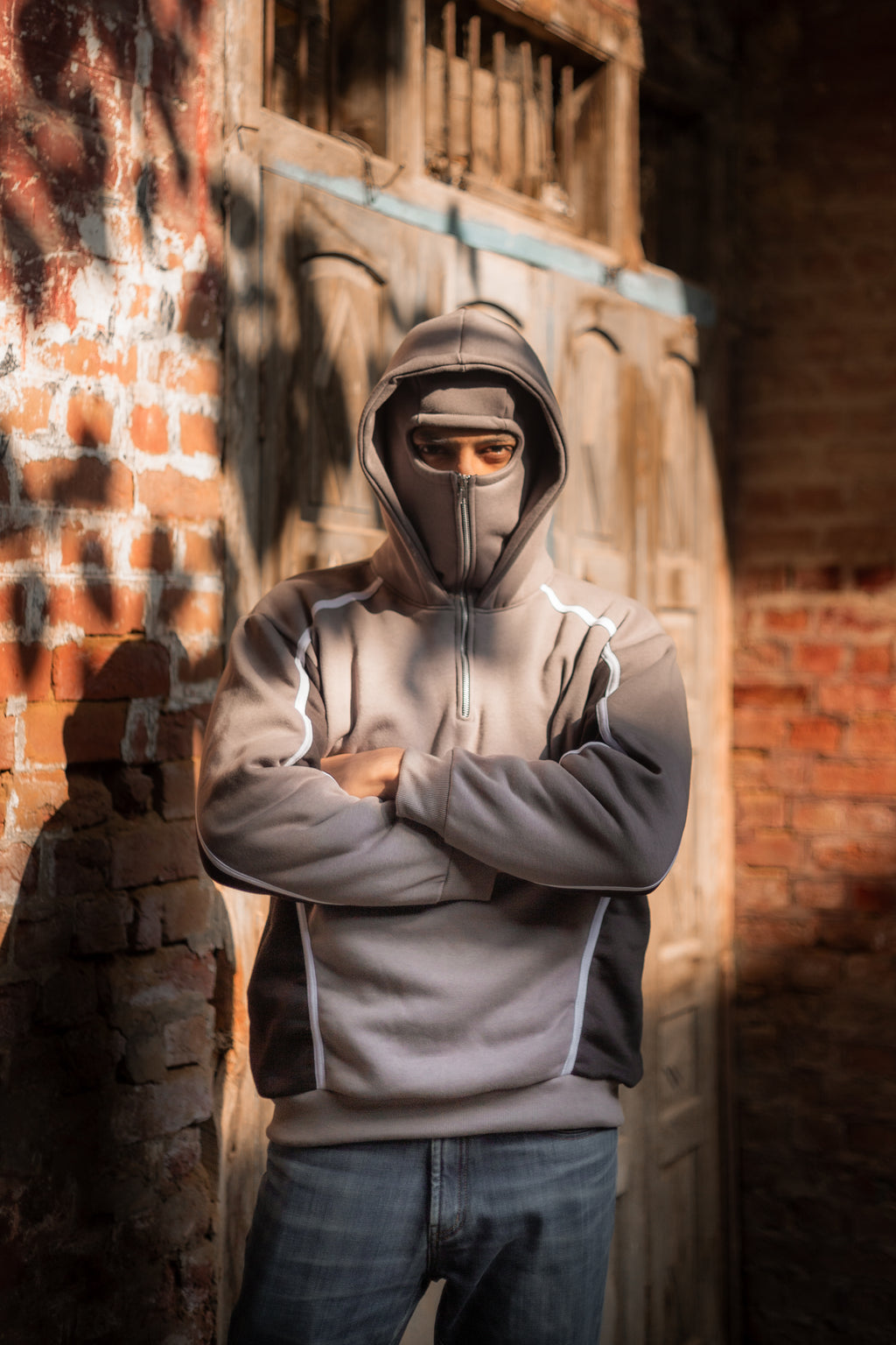 Balaclava Hoodie In Charcoal