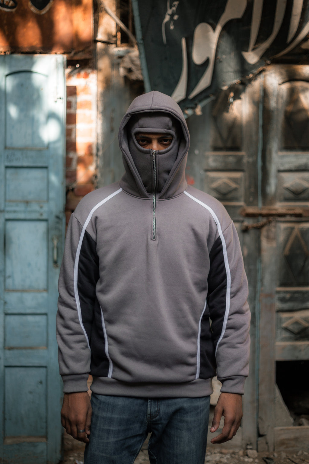 Balaclava Hoodie In Charcoal