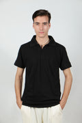 Black Johnny Collar Polo