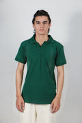 Bottle Green Johnny Collar Polo