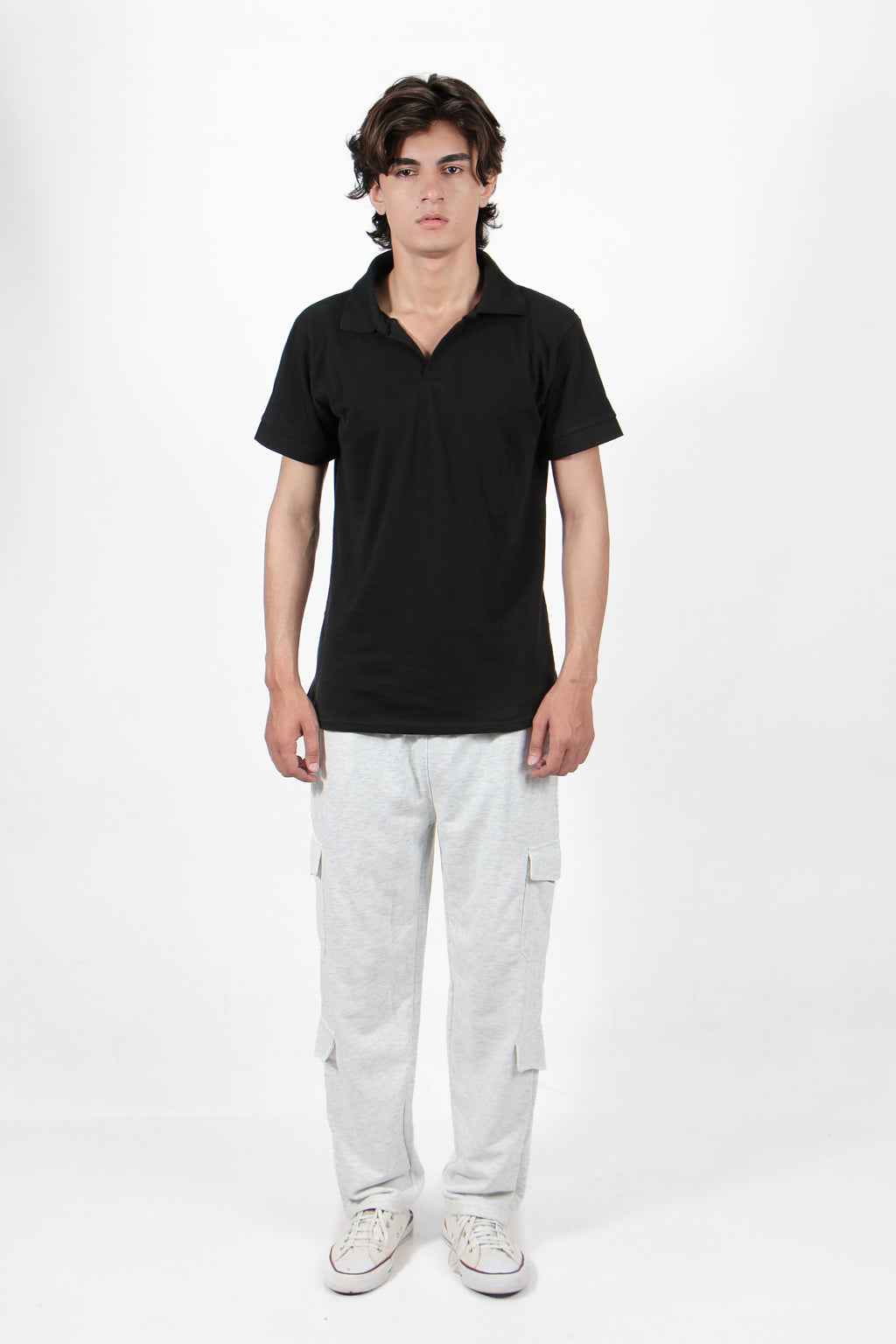 Black Johnny Collar Polo