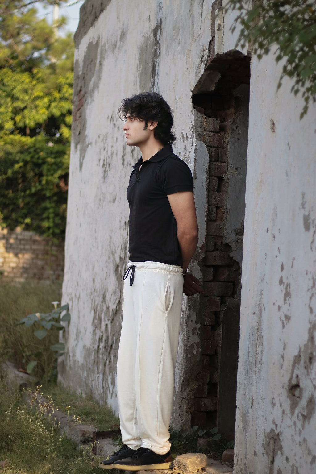 Black Johnny Collar Polo