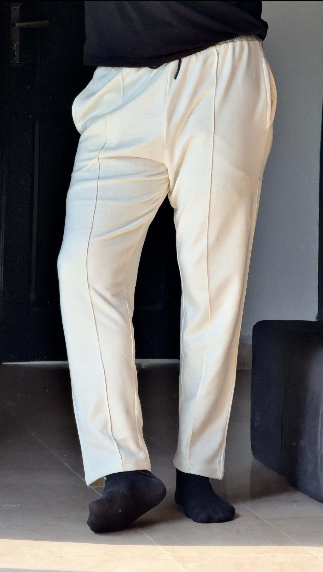 Pleated Trouser in Vanilla Ice