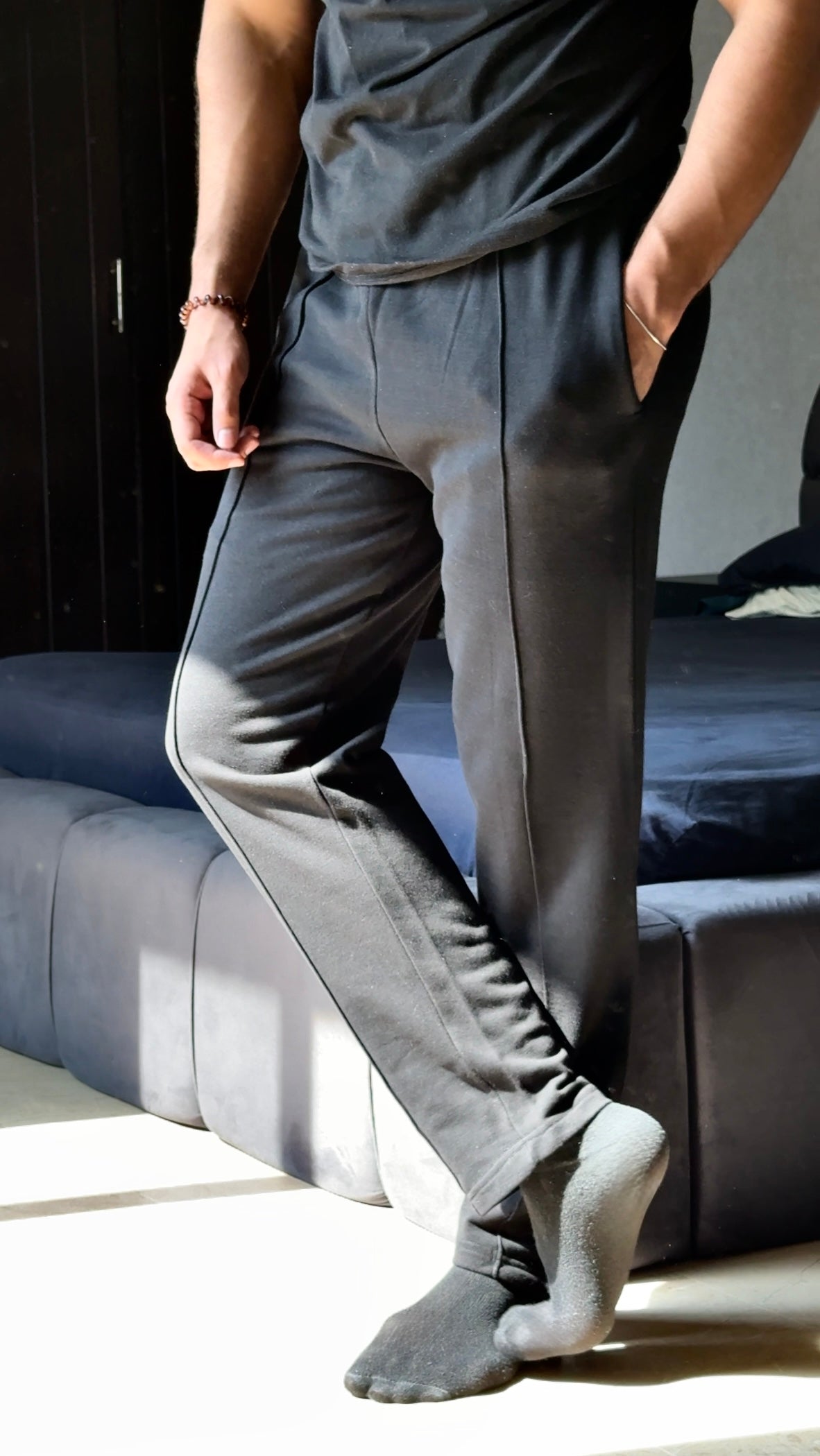 Pleated Trouser in Black