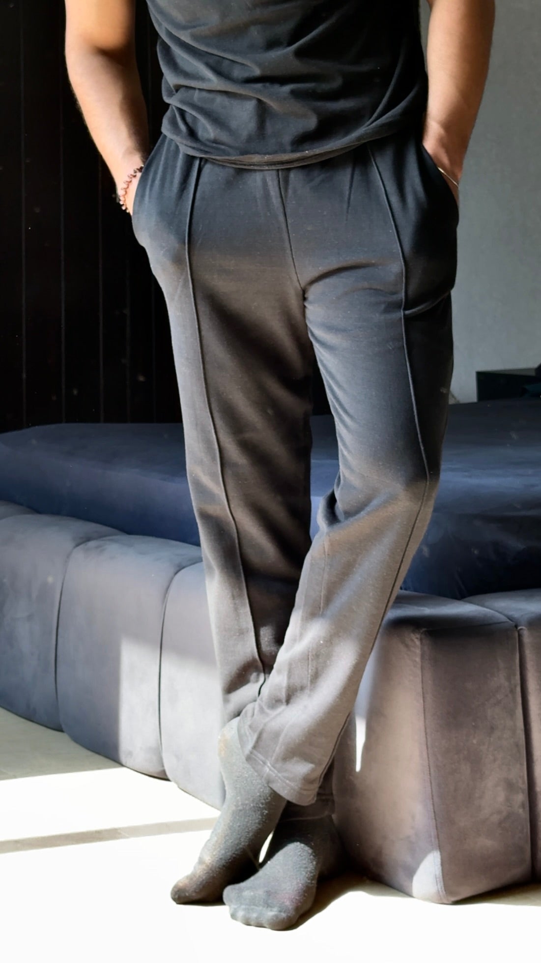 Pleated Trouser in Black