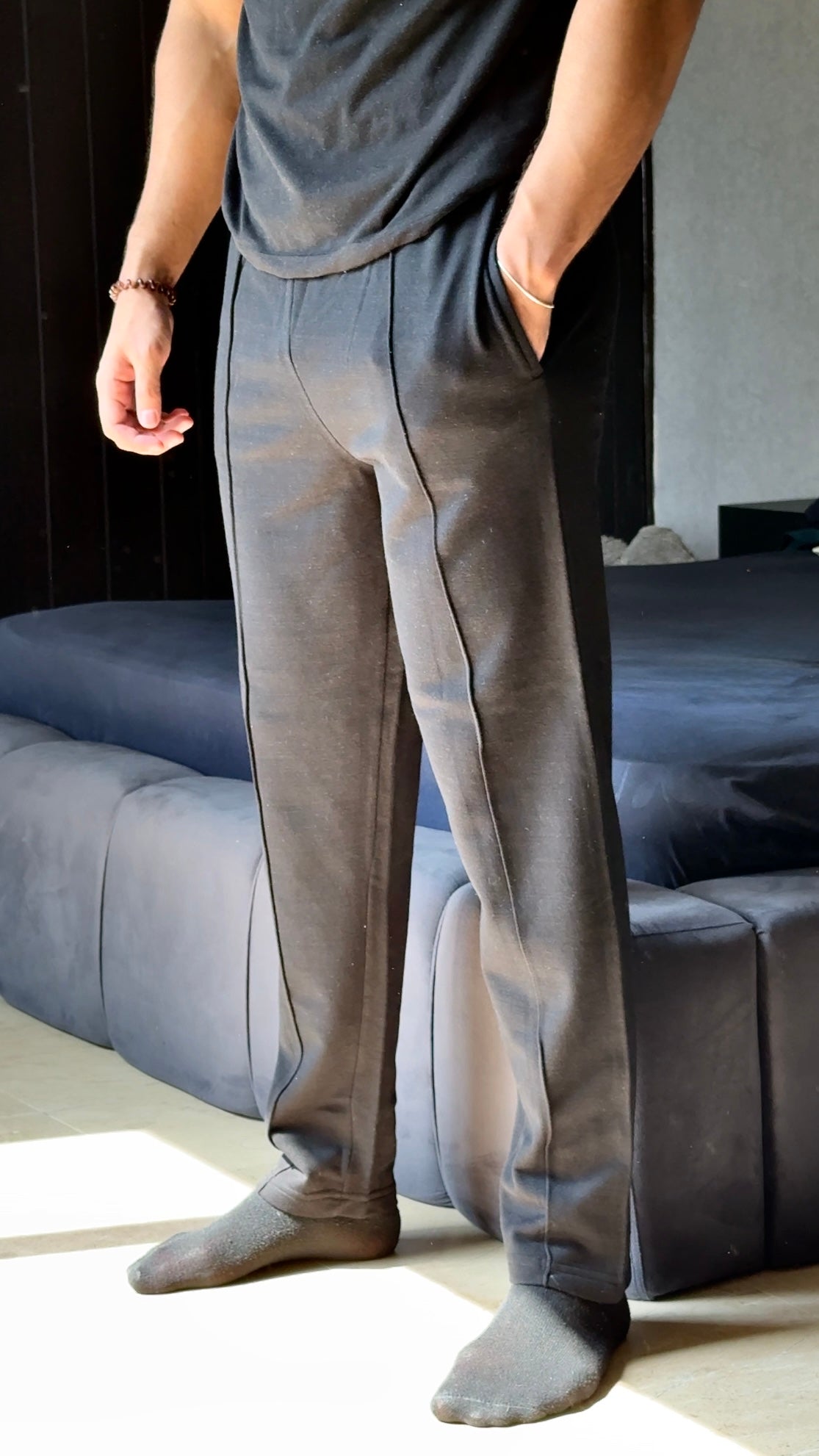Pleated Trouser in Black