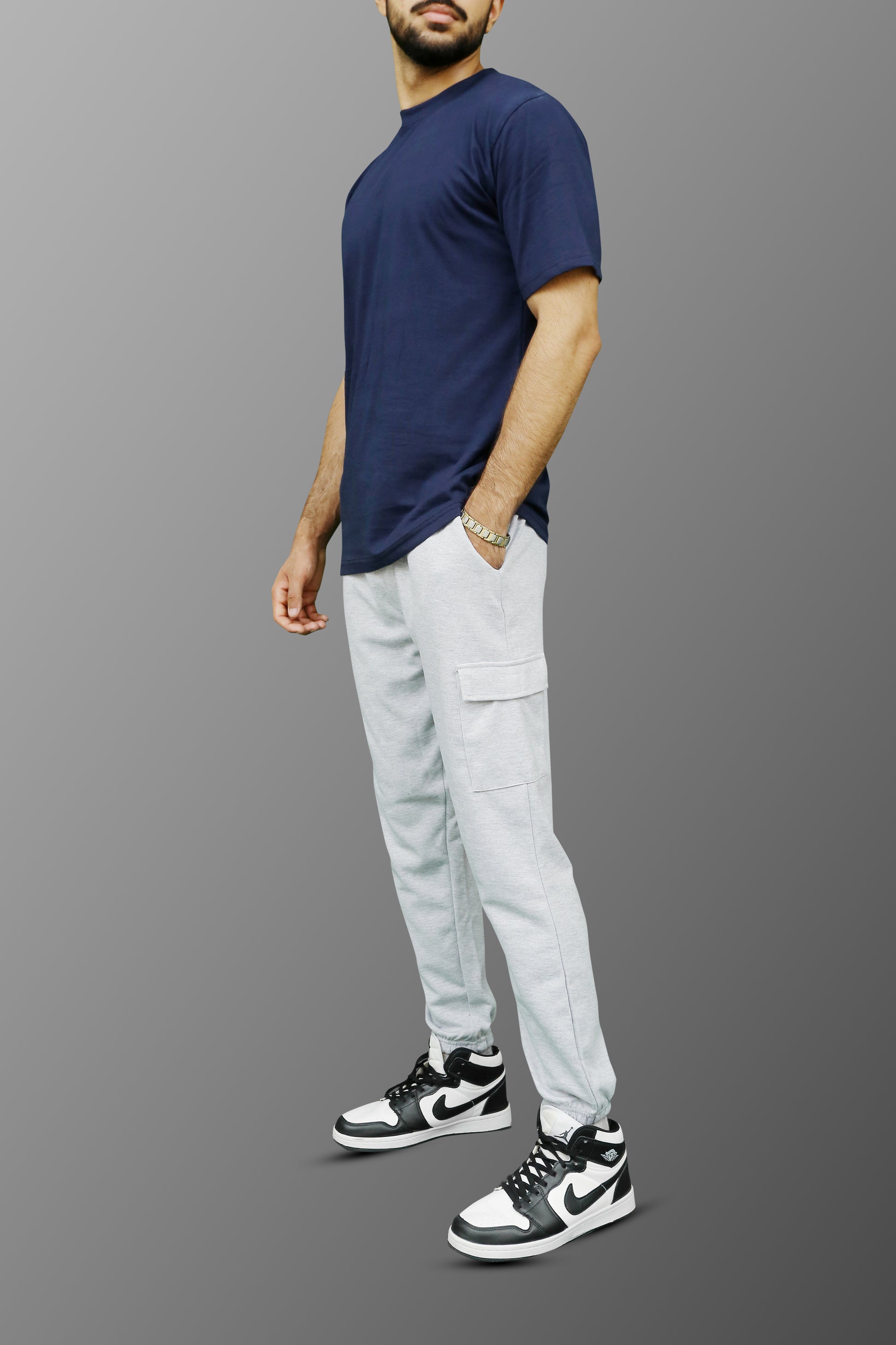 Cargo Sweatpant in Grey Marl - ZAZAAR