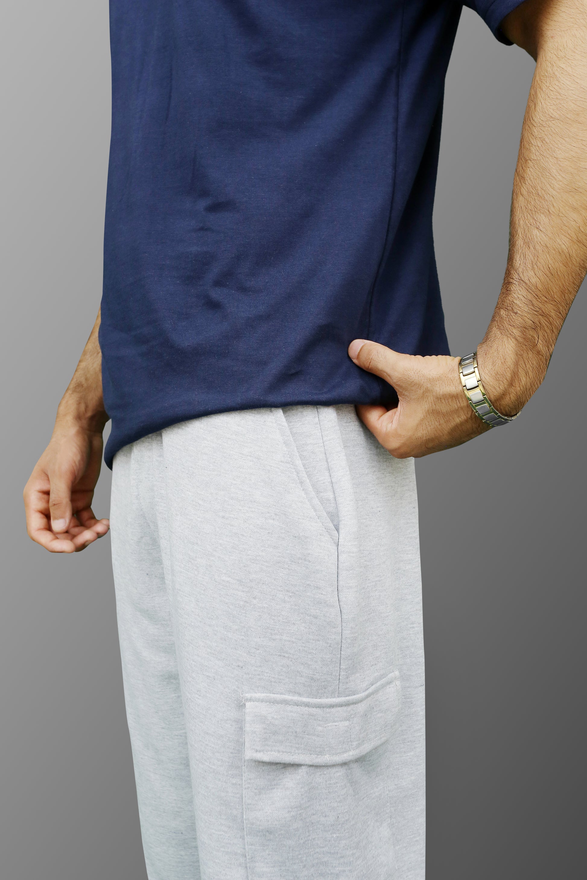 Cargo Sweatpant in Grey Marl - ZAZAAR