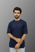 Oversized T-Shirt in Navy - ZAZAAR