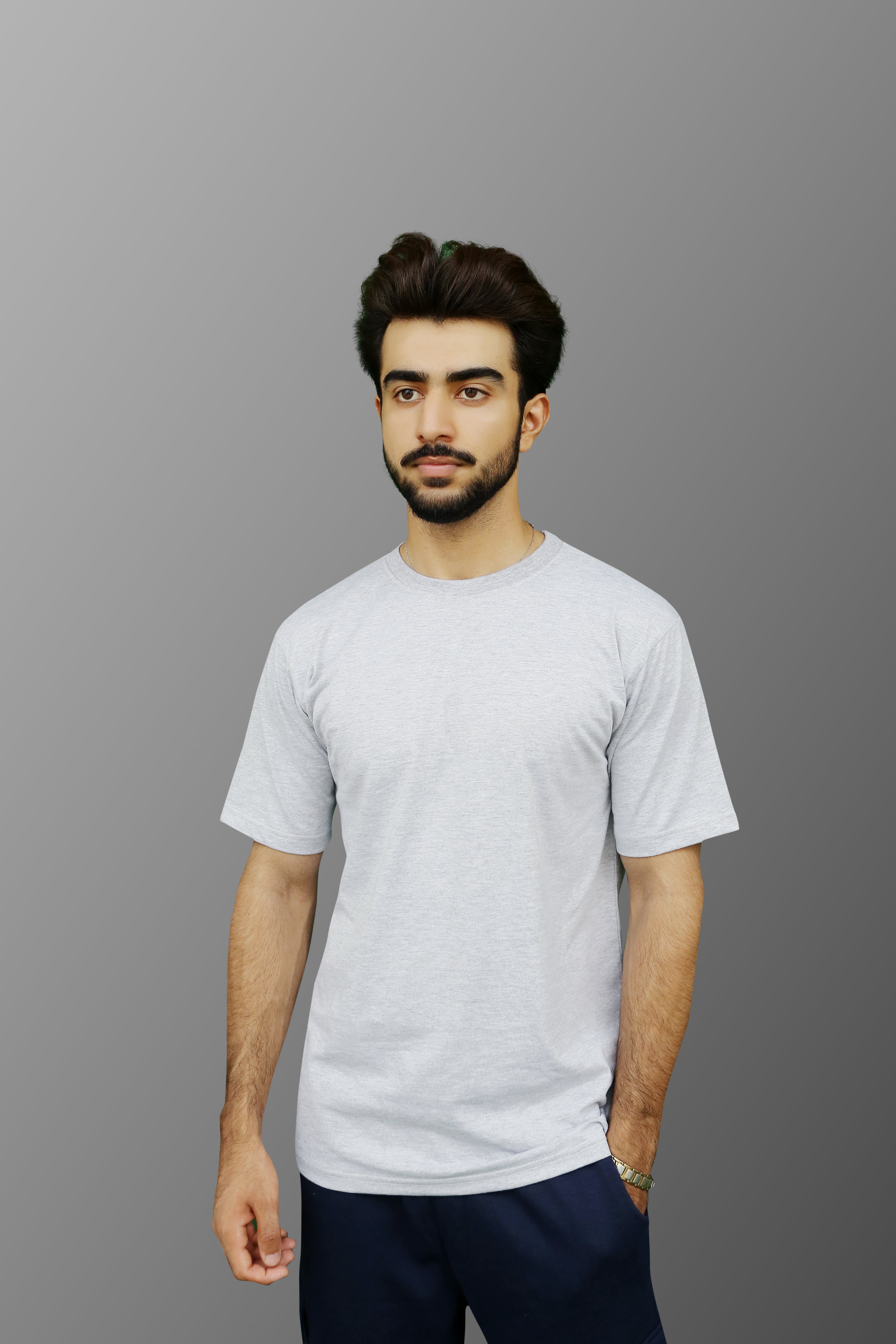 Regular T-Shirt in Grey Marl - ZAZAAR